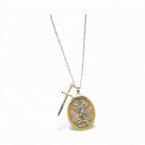 St. Michael Two-Tone Pendant Necklace